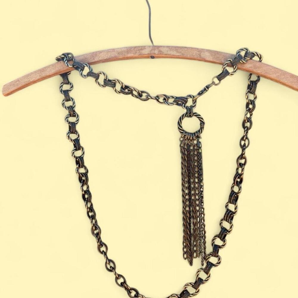 Vintage chunky antique bronze tassel